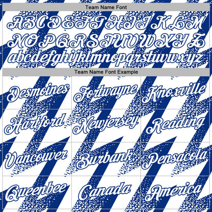 Custom Stitched White Royal Zigzag Shape Sports Pullover Sweatshirt Hoodie