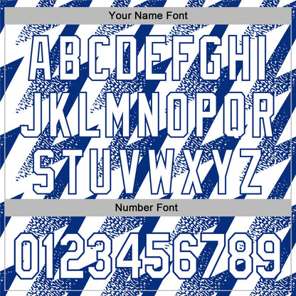 Custom Stitched White Royal Zigzag Shape Sports Pullover Sweatshirt Hoodie