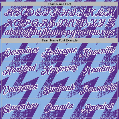 Custom Stitched Light Blue Purple-White Zigzag Shape Sports Pullover Sweatshirt Hoodie