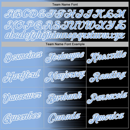 Custom Stitched Black Light Blue-White Gradient Line Sports Pullover Sweatshirt Hoodie