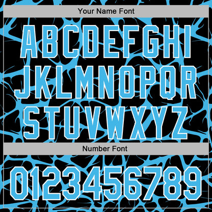 Custom Stitched Black Sky Blue-White Abstract Network Pattern Sports Pullover Sweatshirt Hoodie