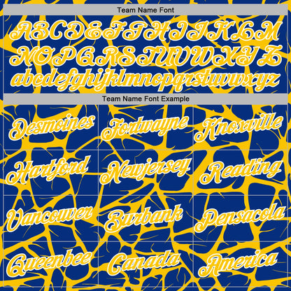 Custom Stitched Royal Yellow-White Abstract Network Pattern Sports Pullover Sweatshirt Hoodie