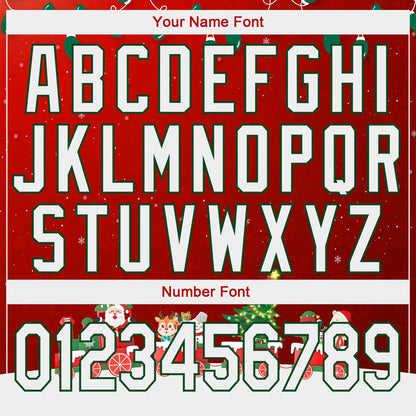 Custom Stitched Red White-Kelly Green 3D Christmas Sports Pullover Sweatshirt Hoodie