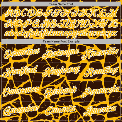 Custom Stitched Brown Gold-White Abstract Network Pattern Sports Pullover Sweatshirt Hoodie