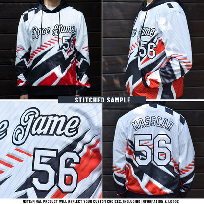 Custom Stitched Burgundy Gray-White Curve Lines Sports Pullover Sweatshirt Hoodie