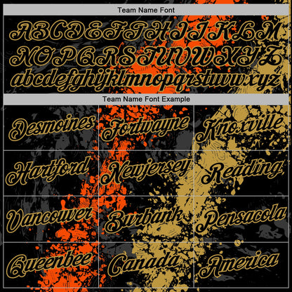 Custom Stitched Black Orange-Old Gold Splash Sports Pullover Sweatshirt Hoodie