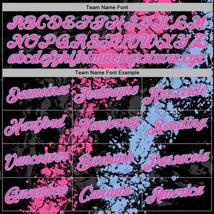 Custom Stitched Black Pink-Light Blue Splash Sports Pullover Sweatshirt Hoodie
