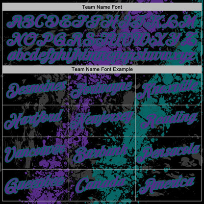 Custom Stitched Black Purple-Teal Splash Sports Pullover Sweatshirt Hoodie