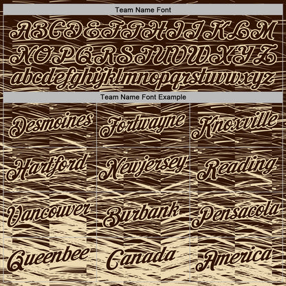Custom Stitched Brown Cream Line Sports Pullover Sweatshirt Hoodie