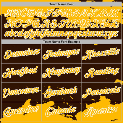 Custom Stitched Brown Gold-White Fragment Pattern Sports Pullover Sweatshirt Hoodie