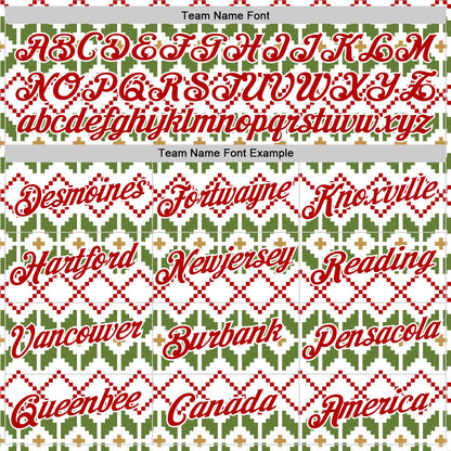 Custom Stitched White Red-White 3D Christmas Ugly Sweater Sports Pullover Sweatshirt Hoodie