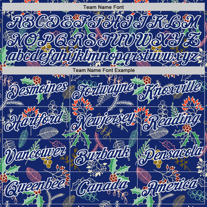 Custom Stitched Royal Royal-White 3D Christmas Sports Pullover Sweatshirt Hoodie