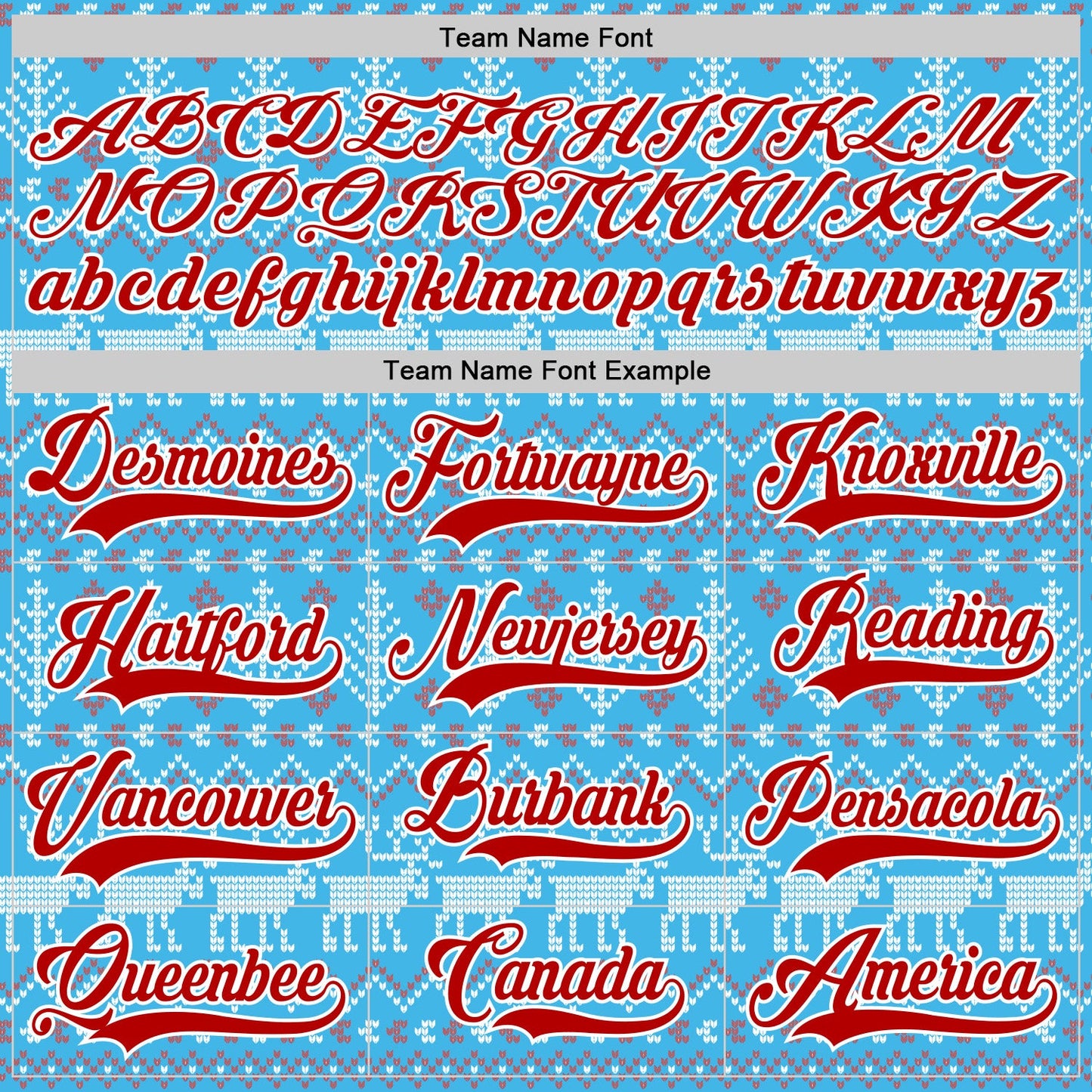 Custom Sky Blue Red-White 3D Christmas Ugly Sweater Hockey Lace Neck Jersey