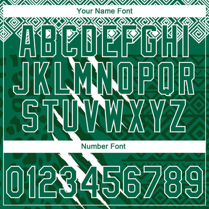 Custom Stitched Green Kelly Green-White 3D Pattern Design Leopardo Sports Pullover Sweatshirt Hoodie