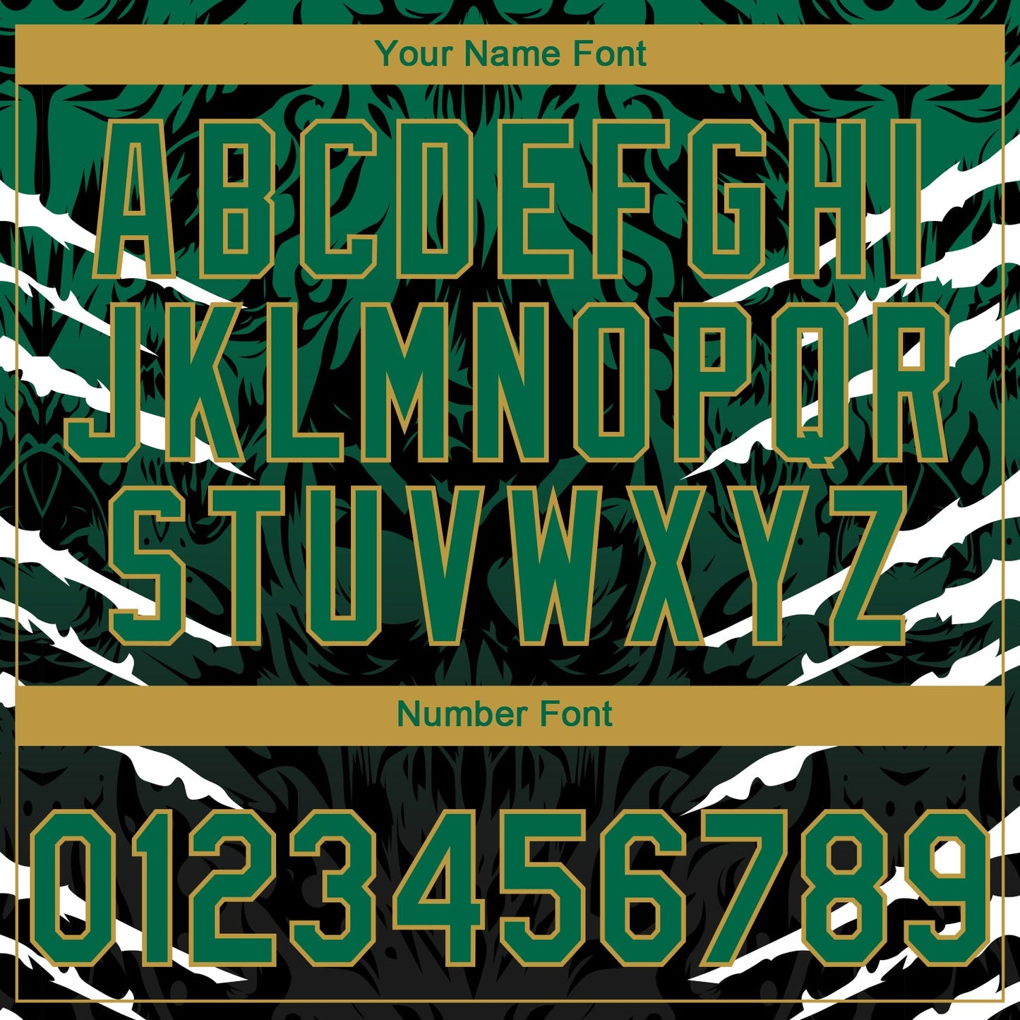 Custom Stitched Black Kelly Green-Old Gold 3D Pattern Design Leopardo Sports Pullover Sweatshirt Hoodie