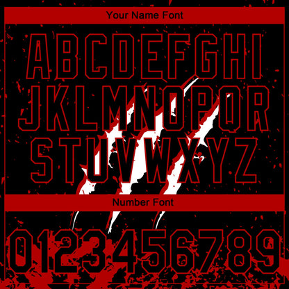 Custom Stitched Black Black-Red 3D Pattern Design Leopardo Scratch Sports Pullover Sweatshirt Hoodie