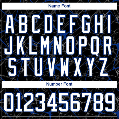 Custom Black White-Royal 3D Pattern Abstract Network Hockey Lace Neck Jersey