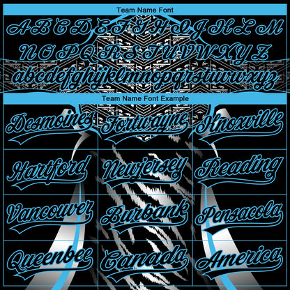 Custom Stitched Black Sky Blue-White E-sports Pattern Pullover Sweatshirt Hoodie