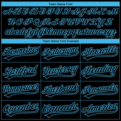 Custom Stitched Black Sky Blue E-sports Pattern Pullover Sweatshirt Hoodie