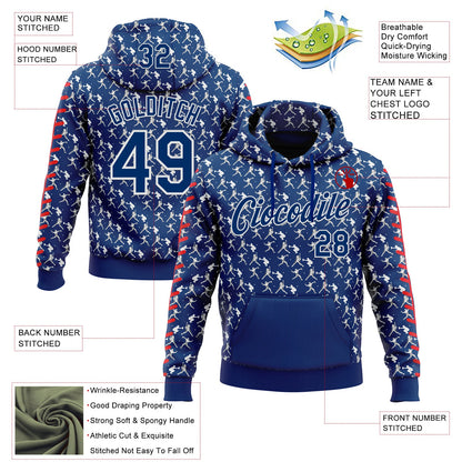 Custom Stitched US Navy Blue Red-White Baseball Game Day Indianapolis Inspired Sports Pullover Sweatshirt Hoodie