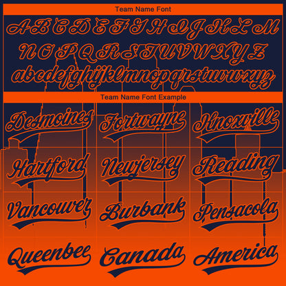 Custom Stitched Navy Orange Gradient Fashion Houston City Edition Sports Pullover Sweatshirt Hoodie