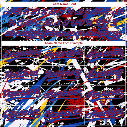 Custom Stitched Graffiti Pattern Thunder Blue-Red Abstract Splatter Sports Pullover Sweatshirt Hoodie