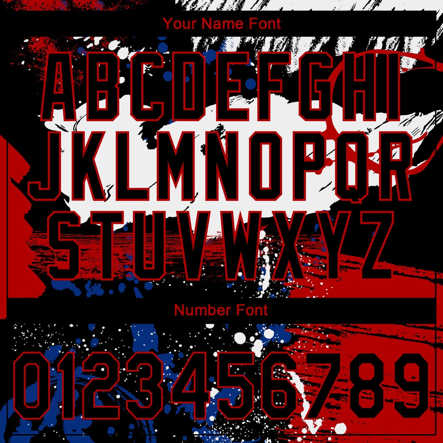 Custom Stitched Graffiti Pattern Black-Red Abstract Splatter Sports Pullover Sweatshirt Hoodie