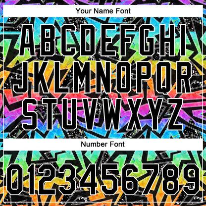 Custom Stitched Graffiti Pattern Black-White Abstract Geometric Sports Pullover Sweatshirt Hoodie