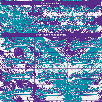 Custom Stitched White Teal Purple-White Abstract Splatter Sports Pullover Sweatshirt Hoodie