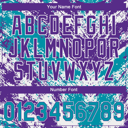 Custom Stitched White Teal Purple-White Abstract Splatter Sports Pullover Sweatshirt Hoodie