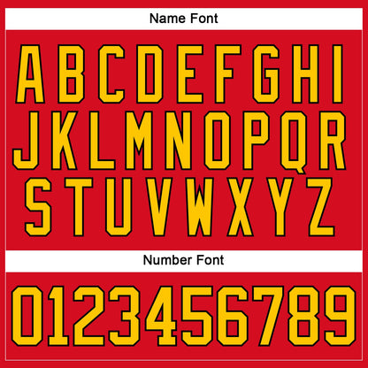 Custom Red Yellow-Black Plaid Hockey Jersey