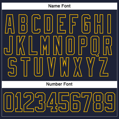 Custom Navy Gold Plaid Hockey Jersey