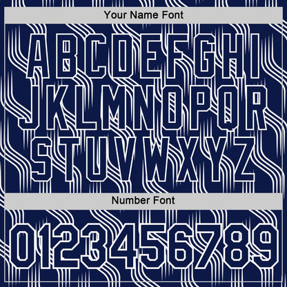 Custom Navy White Scotland Lines Performance T-Shirt