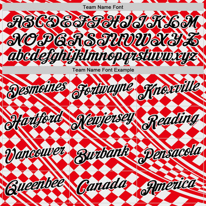 Custom Red Black-White Croatia Plaid Performance T-Shirt