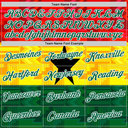Custom Red Kelly Green White Yellow-Black Ghana Flag Performance T-Shirt