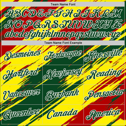 Custom Green White Light Yellow-Red Bolivia Brush Performance T-Shirt