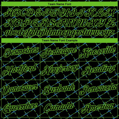Custom Black Blue-Aurora Green Diamond Crosshatch Sportswear Performance T-Shirt