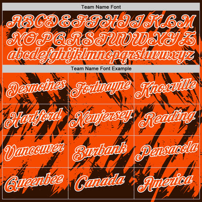 Custom Brown Orange-White Torn Sharp Brush Stroke Splatter Performance T-Shirt