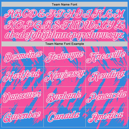Custom Powder Blue Pink-White Torn Sharp Brush Stroke Splatter Performance T-Shirt