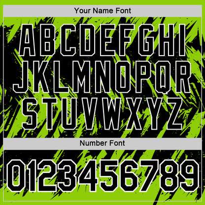 Custom Neon Green Black-White Torn Sharp Brush Stroke Splatter Performance T-Shirt