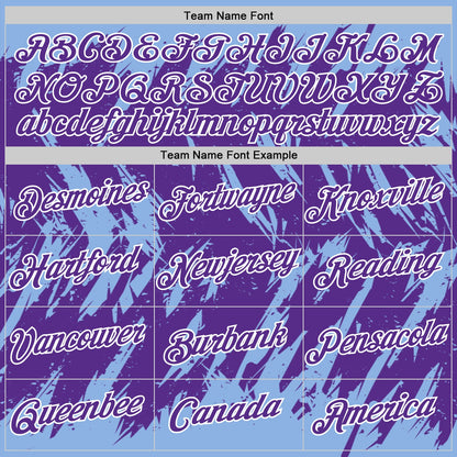 Custom Light Blue Purple-White Torn Sharp Brush Stroke Splatter Performance T-Shirt