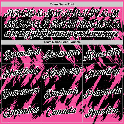 Custom Pink Black-White Torn Sharp Brush Stroke Splatter Performance T-Shirt