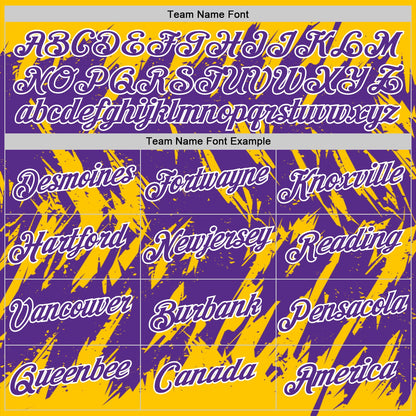 Custom Yellow Purple-White Torn Sharp Brush Stroke Splatter Performance T-Shirt