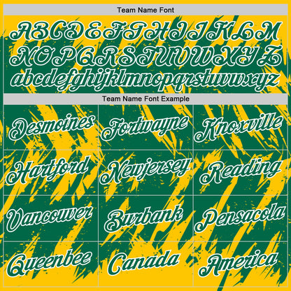 Custom Yellow Kelly Green-White Torn Sharp Brush Stroke Splatter Performance T-Shirt