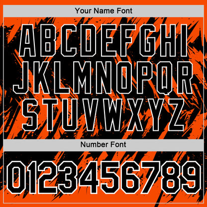 Custom Orange Black-White Torn Sharp Brush Stroke Splatter Performance T-Shirt