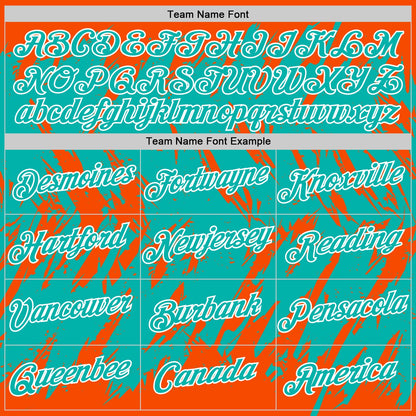 Custom Orange Aqua-White Torn Sharp Brush Stroke Splatter Performance T-Shirt