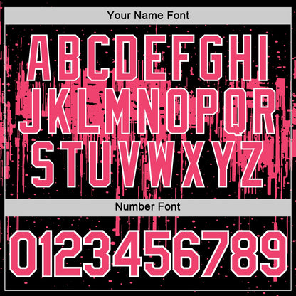 Custom Black Neon Pink-White Dripping Splatter Paint Performance T-Shirt