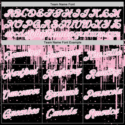 Custom Black Light Pink-White Dripping Splatter Paint Performance T-Shirt