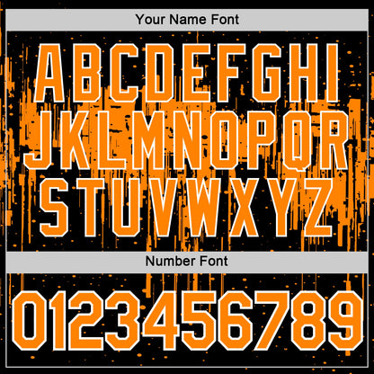 Custom Black Bay Orange-White Dripping Splatter Paint Performance T-Shirt
