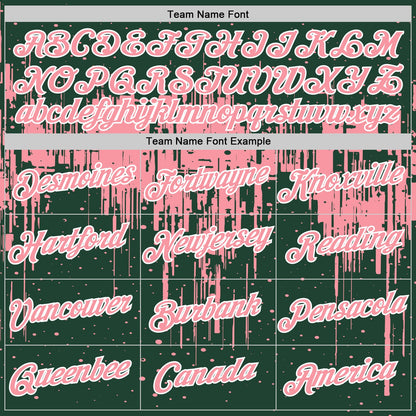Custom Green Medium Pink-White Dripping Splatter Paint Performance T-Shirt
